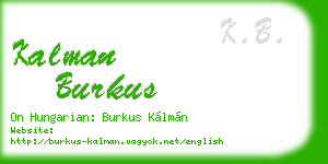 kalman burkus business card
