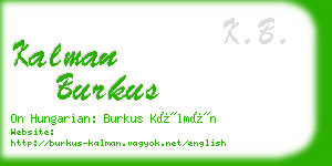 kalman burkus business card